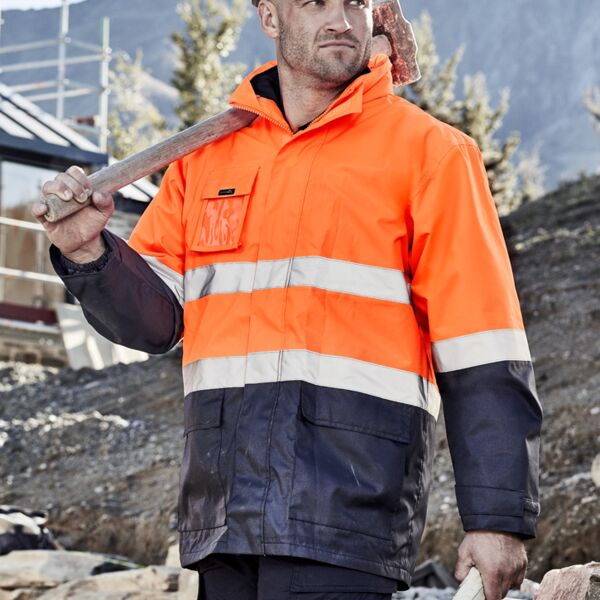 Mens Hi Vis Basic 4 In 1 Waterproof Jacket Thumbnail